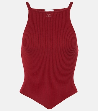 Ribbed-knit jersey tank top | Courrèges