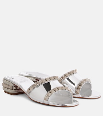 Pyramule 30 mirrored leather mules | Christian Louboutin