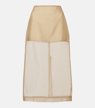 Peri silk-blend midi skirt | The Frankie Shop
