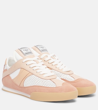 Chloé Kick leather-trimmed sneakers | Chloé