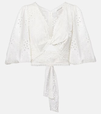 Broderie anglaise cotton crop top | Alexandra Miro