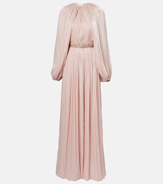 Jazmin georgette lamé gown | Costarellos