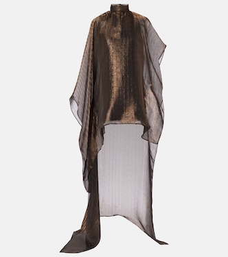 Dallas metallic caped organza kaftan | Taller Marmo