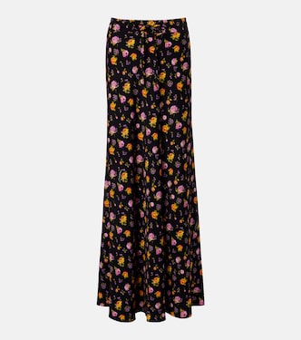 Floral silk-blend charmeuse maxi skirt | Dolce&Gabbana