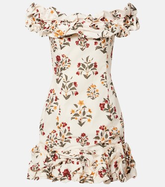 Floral ruffled cotton minidress | Agua by Agua Bendita