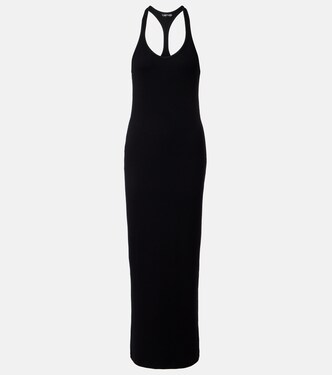 Ribbed-knit halterneck jersey maxi dress | Tom Ford