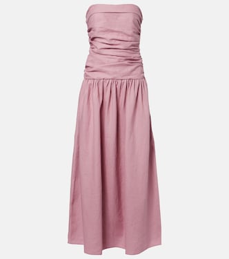 Sacha strapless linen maxi dress | Faithfull