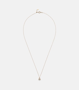 Halskette Alphabet A aus 18kt Gelbgold mit Diamanten | Persée
