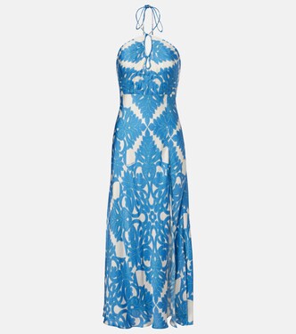 Stella printed satin maxi dress | Poupette St Barth