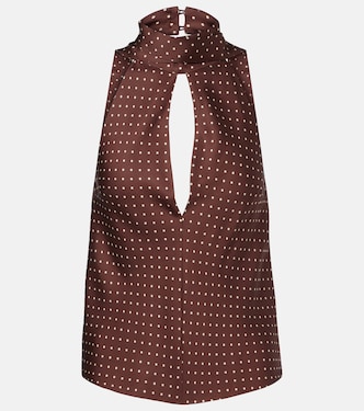 Phoebe polka-dot halterneck top | Posse