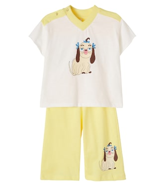 Baby Dog printed jersey top and pants set | Mini Rodini