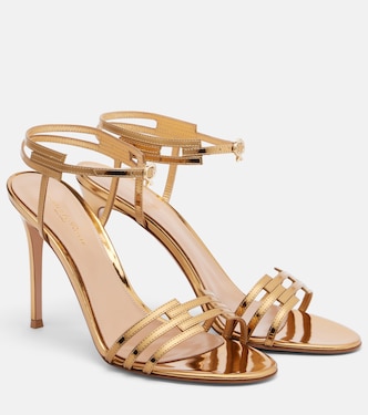 Metallic leather slingback sandals | Gianvito Rossi