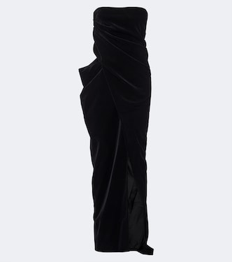 Marou cutout cotton velvet bustier gown | Khaite