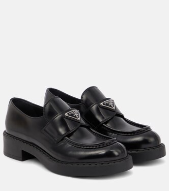 Platform leather loafers | Prada
