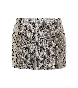 Minifalda de jacquard print leopardo | Dolce&Gabbana