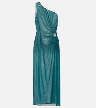 One-Shoulder-Midikleid aus Lamé | Oséree