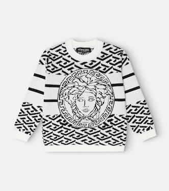Pull intarsia Medusa en laine | Versace Kids