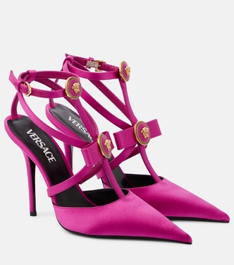 Gianni bow-detail satin pumps | Versace
