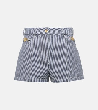 Striped high-rise denim shorts | Patou