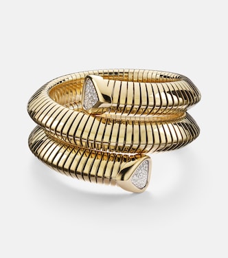 Trisola Triple 18kt gold bangle with diamonds | Marina B