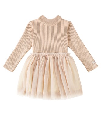 Baby Lotus wool-blend and tulle dress | Donsje