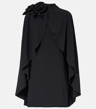 فستان قصير من الكادي بكشكشة مع أبليكيه ستايل وردة | Elie Saab