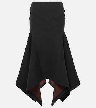 Asymmetric cotton midi skirt | The Attico