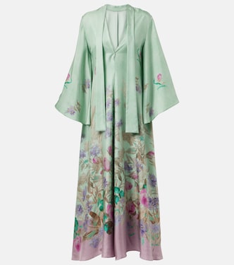 Magnifico floral silk twill maxi dress | La DoubleJ