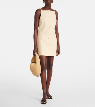 ambra linen dress Ambra linen minidress in yellow - Faithfull