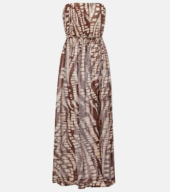 Mara strapless printed midi dress | Poupette St Barth