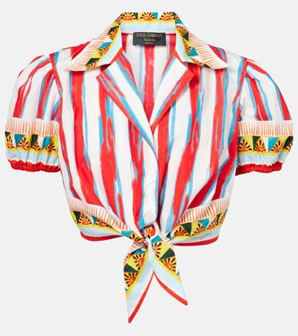 Cropped striped cotton shirt | Dolce&Gabbana