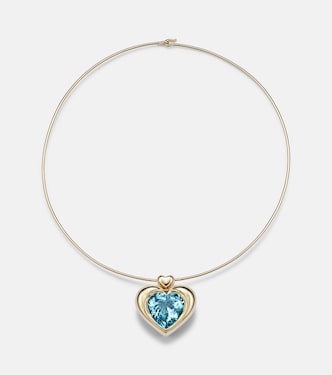 Collana Cupid's Big Heart in oro 14kt con topazio | Roxanne First