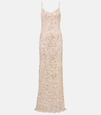 Sequined floral maxi dress | Self-Portrait