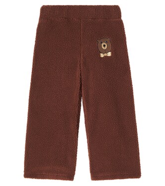 Bear embroidered fleece sweatpants | Mini Rodini