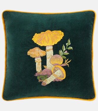 Mushroom cotton velvet cushion | Les-Ottomans