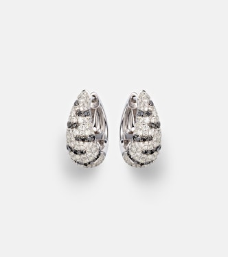 Zèbre 18kt white gold hoop earrings with diamonds | Yvonne Léon