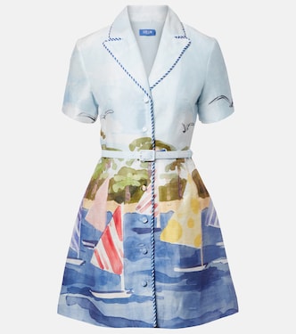 Brigitte linen-blend canvas minidress | Leo Lin