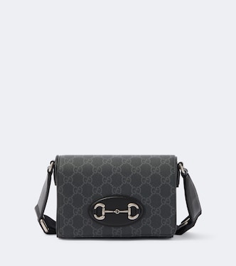 GG Supreme leather-trimmed canvas crossbody bag | Gucci