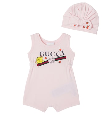 x Little Miss Baby playsuit and hat set | Gucci Kids
