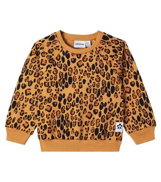Leopard-print cotton jersey sweatshirt | Mini Rodini