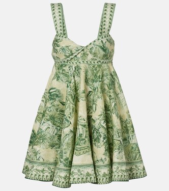 Sara printed linen minidress | Alémais