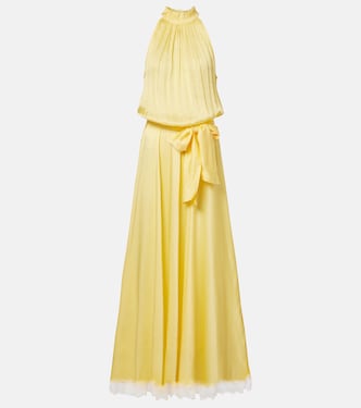 Nina halterneck satin maxi dress | Poupette St Barth