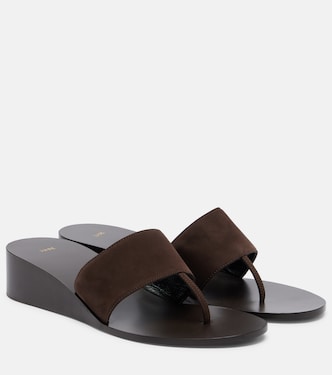 Lucille leather wedge thong sandals | JUDE
