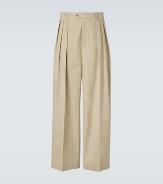 Baxter pleated cotton straight pants | Calvin Klein Collection