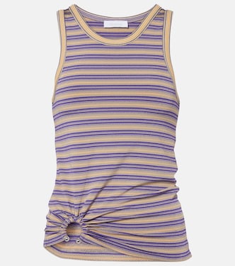 Piercing gathered striped tank top | Rabanne