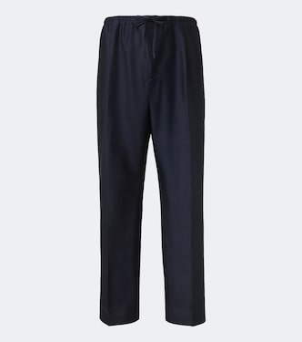Cotton and silk straight pants | Bottega Veneta