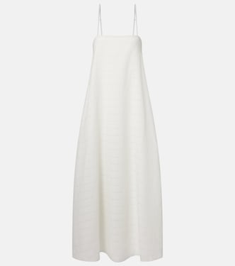 Melfi checked linen and cotton maxi dress | Asceno
