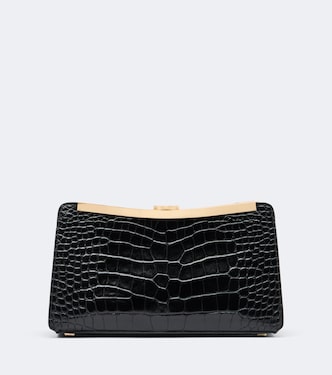 Solange croc-effect leather clutch | Simkhai