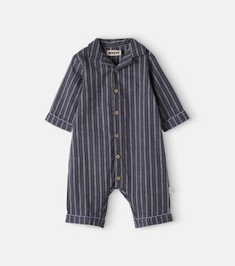 Baby Lennart striped cotton onesie | Wheat