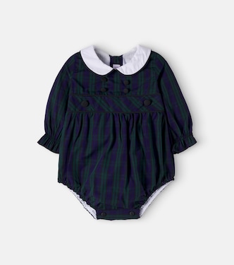 Baby Senna plaid cotton romper  | La Coqueta